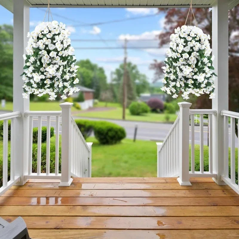 Artificial Hanging Flowers & Plants – UV Resistant Mixed Color Faux Flower Garland for Easter 2025, Wedding Decor, Home, Room & Outdoor Decoration