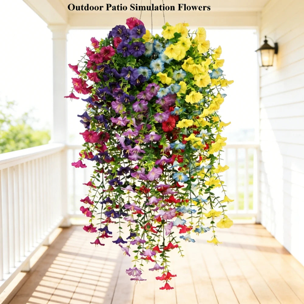 Artificial Hanging Flowers & Plants – UV Resistant Mixed Color Faux Flower Garland for Easter 2025, Wedding Decor, Home, Room & Outdoor Decoration