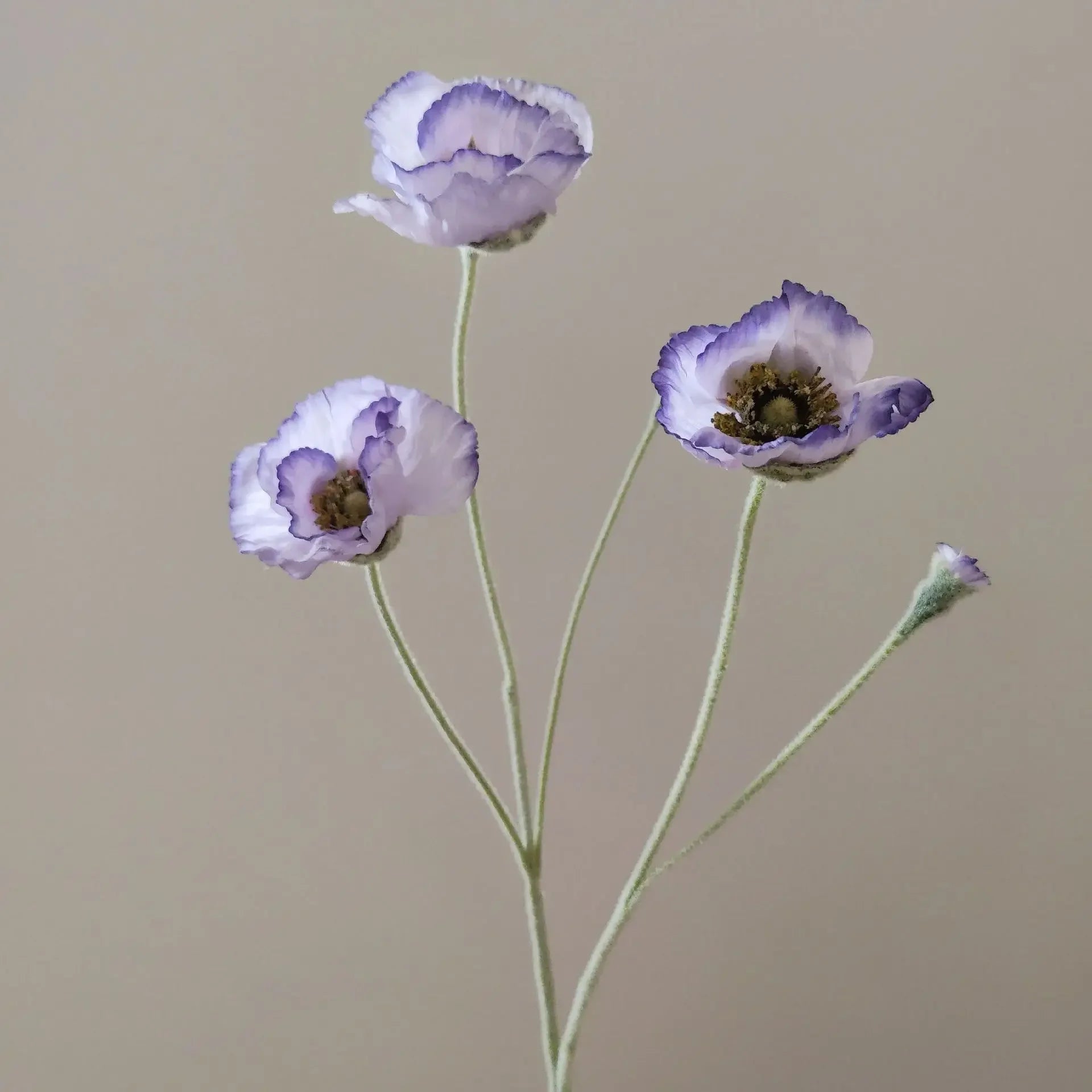 Artificial Poppy Stems – 65cm Long Faux Flowers for Wedding, DIY Decor