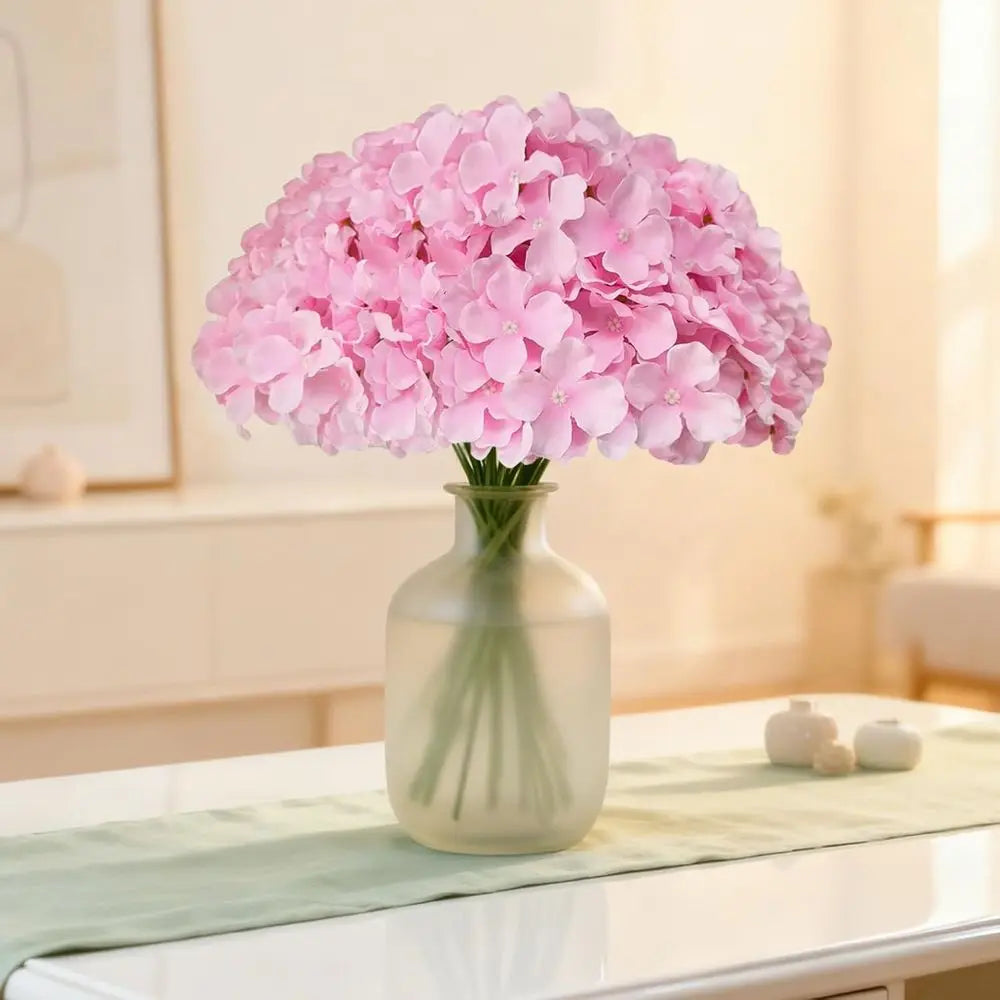 100PCS Pink Artificial Hydrangea Flowers with Stems – Bulk Faux Hydrangea for Wedding Centerpieces, Garden Decor, Home Floral Arrangements, DIY Event Decorations