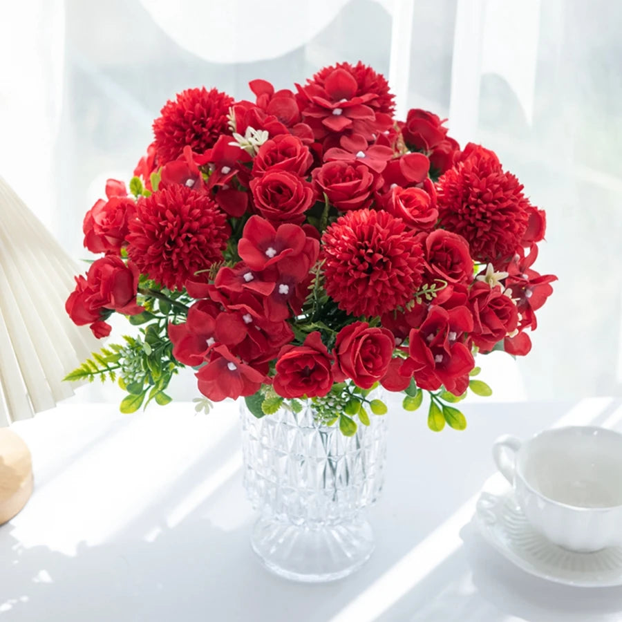 Artificial Rose & Chrysanthemum Bouquet