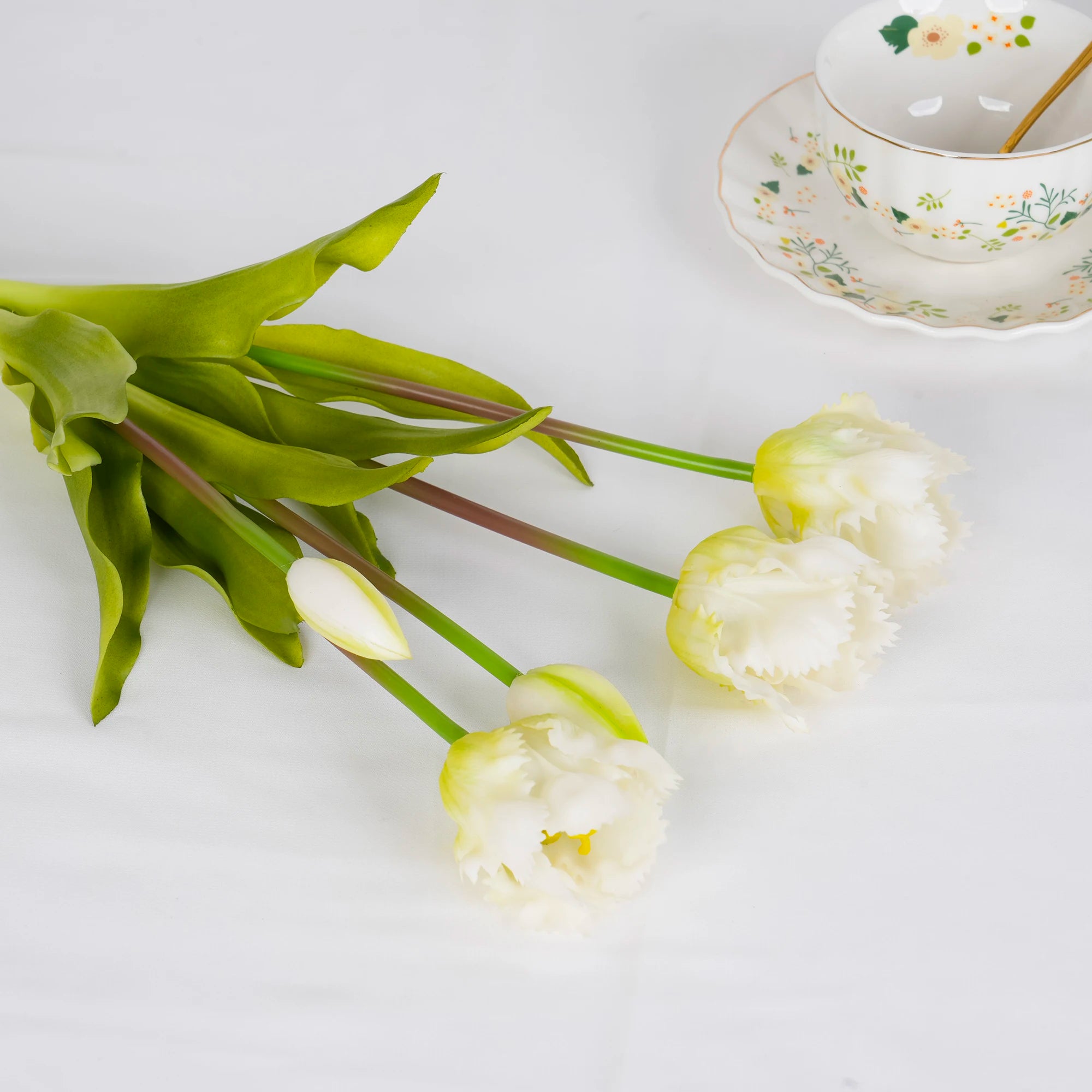 Parrot Wave Real Touch Tulip Artificial Flowers Bulk – Soft Silicone Latex Faux Tulip Bouquet | Perma Petals