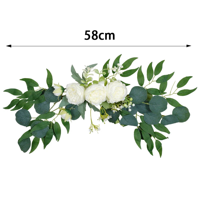 Artificial Champagne Peony & Rose Arch Wreath Bulk – Faux Floral Garland