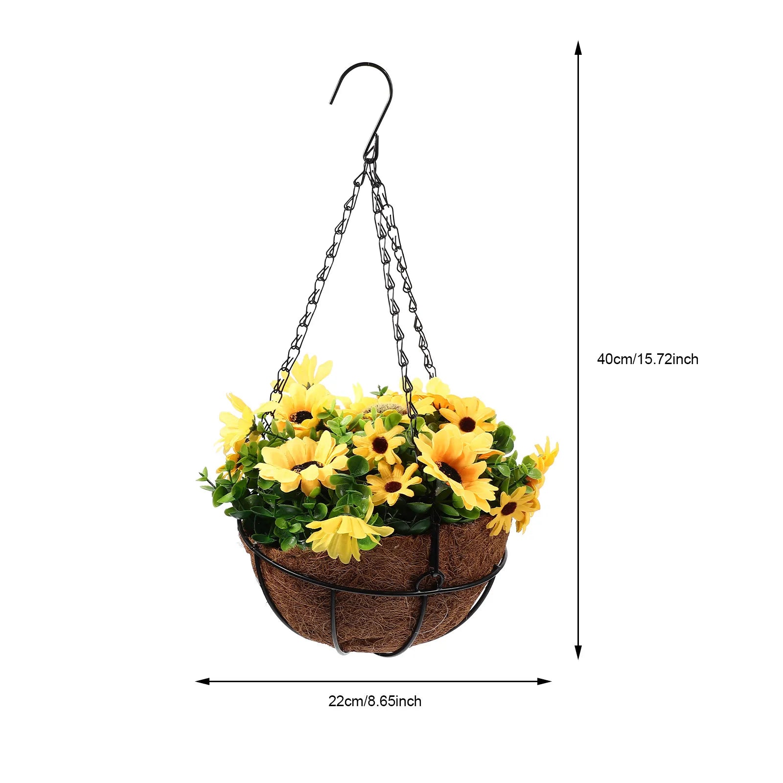 Sunflower Hanging Basket – Outdoor Garden Decor