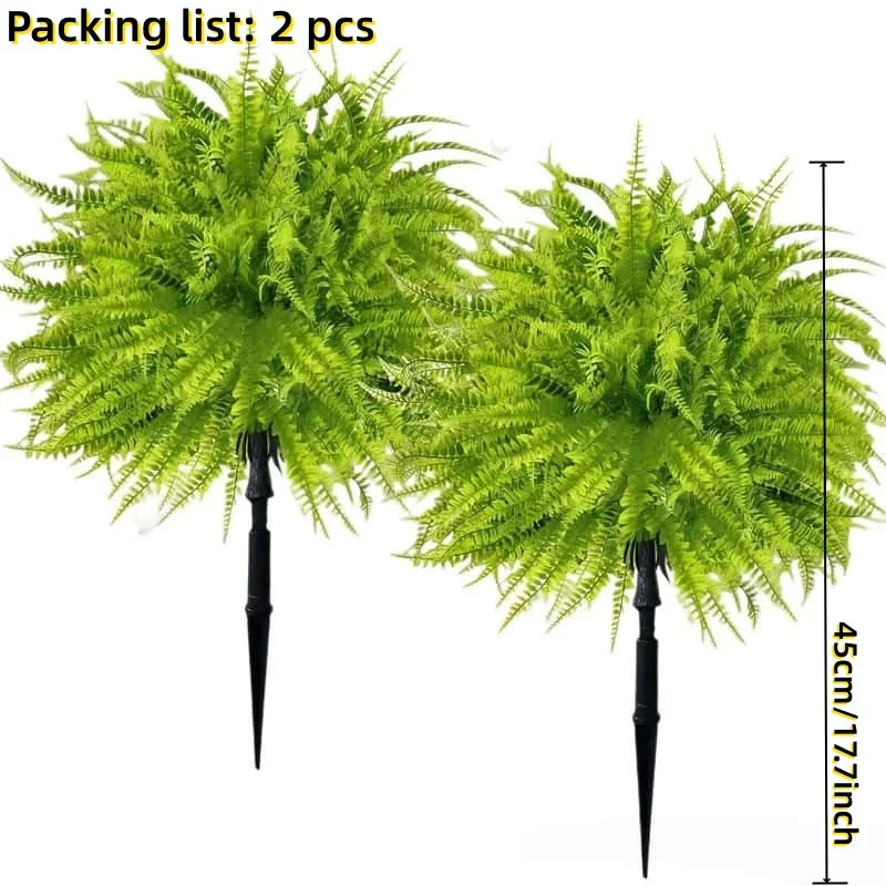 2PCS UV Resistant Artificial Bush – Outdoor Ground Stake Garden