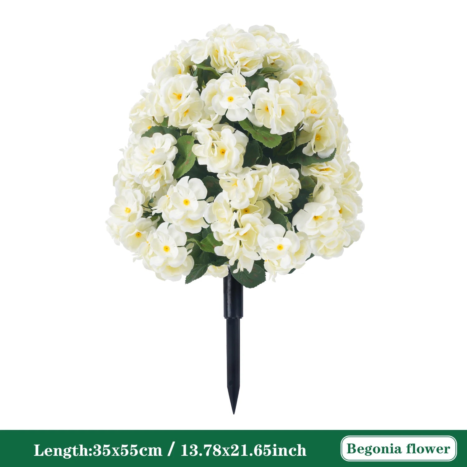 Artificial Begonia Flowers Bulk – Faux Bush Spikes for Outdoor Planters