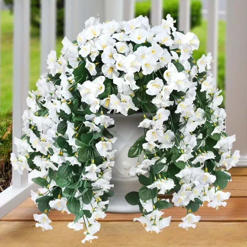 Artificial Hanging Flowers & Plants – UV Resistant Mixed Color Faux Flower Garland for Easter 2025, Wedding Decor, Home, Room & Outdoor Decoration