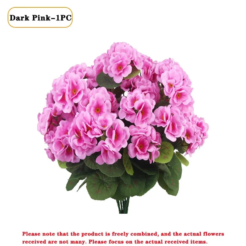 1-8PCS UV Resistant Artificial Begonia Flowers – Realistic Faux Outdoor Flower Heads for Garden, Porch, Patio, Wedding Decor & Floral Arrangements