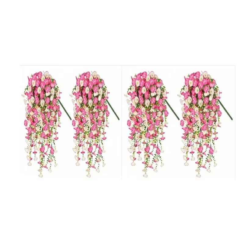 1/10PCS Artificial Morning Glory Hanging Flowers – UV Resistant Faux Petunia Vine Plants for Outdoor Wall, Garden, Porch, Wedding & Home Decor