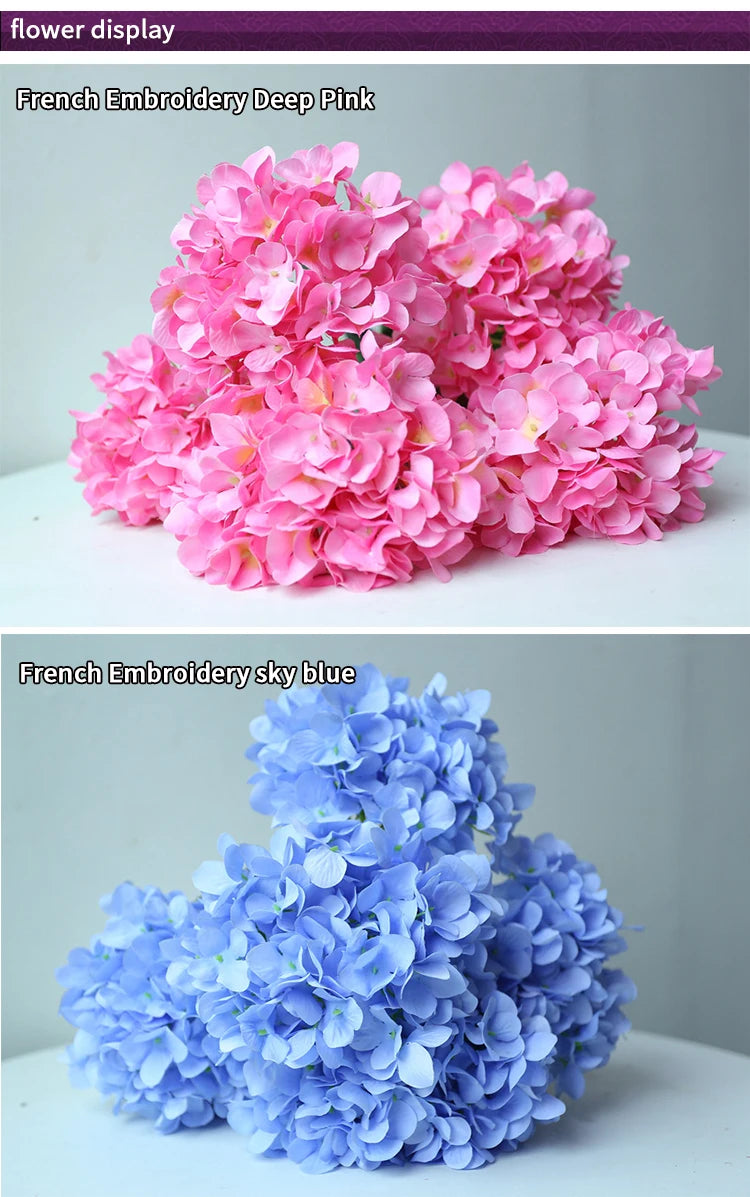 Artificial Hydrangea Bouquet – 5 Heads Silk Flowers