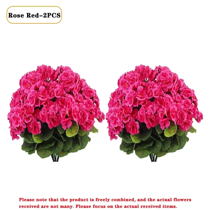 1-8PCS UV Resistant Artificial Begonia Flowers – Realistic Faux Outdoor Flower Heads for Garden, Porch, Patio, Wedding Decor & Floral Arrangements