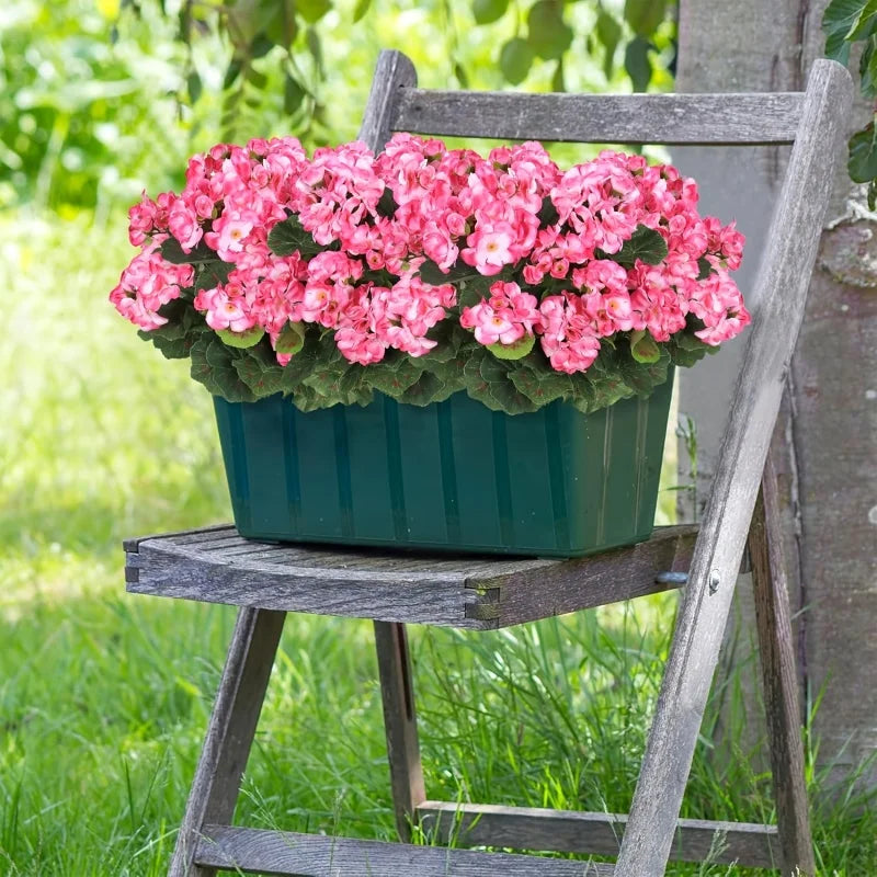 Artificial Pink Geranium Bouquet Bulk – 3 Branch Outdoor Begonia Flowers