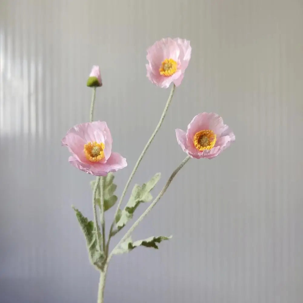 Artificial Poppy Flower Bouquet – 4 Head Silk Faux Poppy Flowers for Home Decor, Wedding Centerpieces, Garden Party Decorations, DIY Floral Arrangements