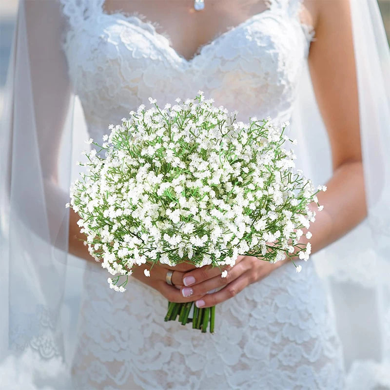 63cm Artificial Baby’s Breath Bouquet – 108 Heads Gypsophila Faux Flowers for Wedding Decor, DIY Floral Arrangements, Home Centerpieces, Party Decorations