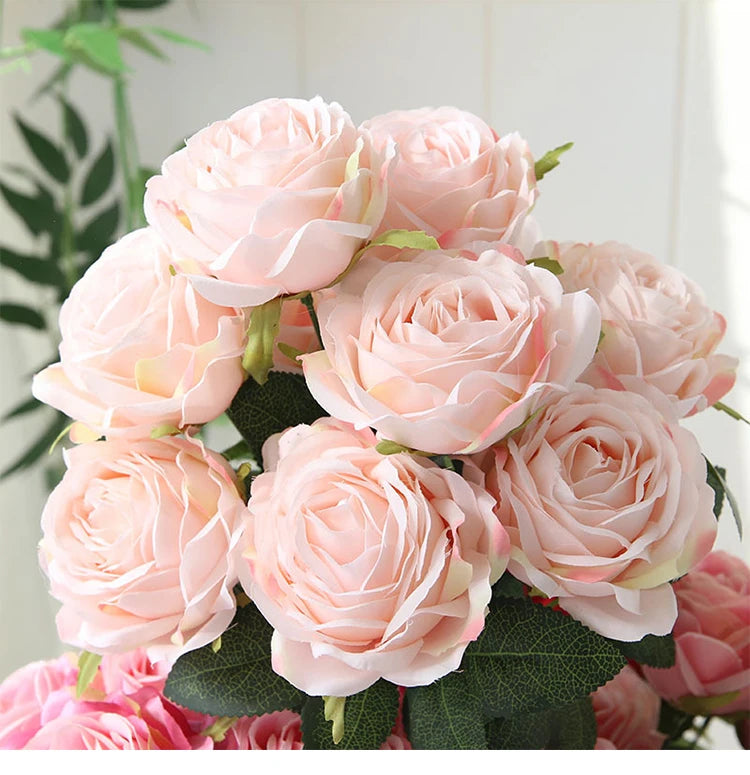 10 Heads Artificial Silk Rose Bouquet – Realistic Faux Roses for Wedding Centerpieces, Party Decor, Home & Garden Floral Arrangement, Valentine’s Day Gift