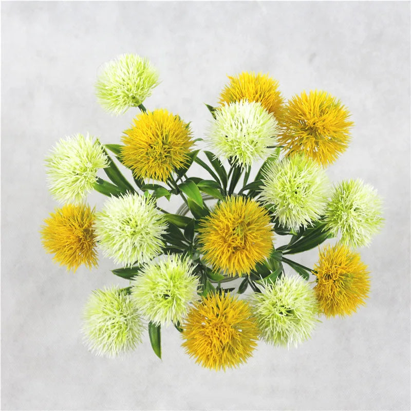 5/10PCS Artificial Dandelion Flower Bouquet Bulk – Plastic Faux Vase Arrangement