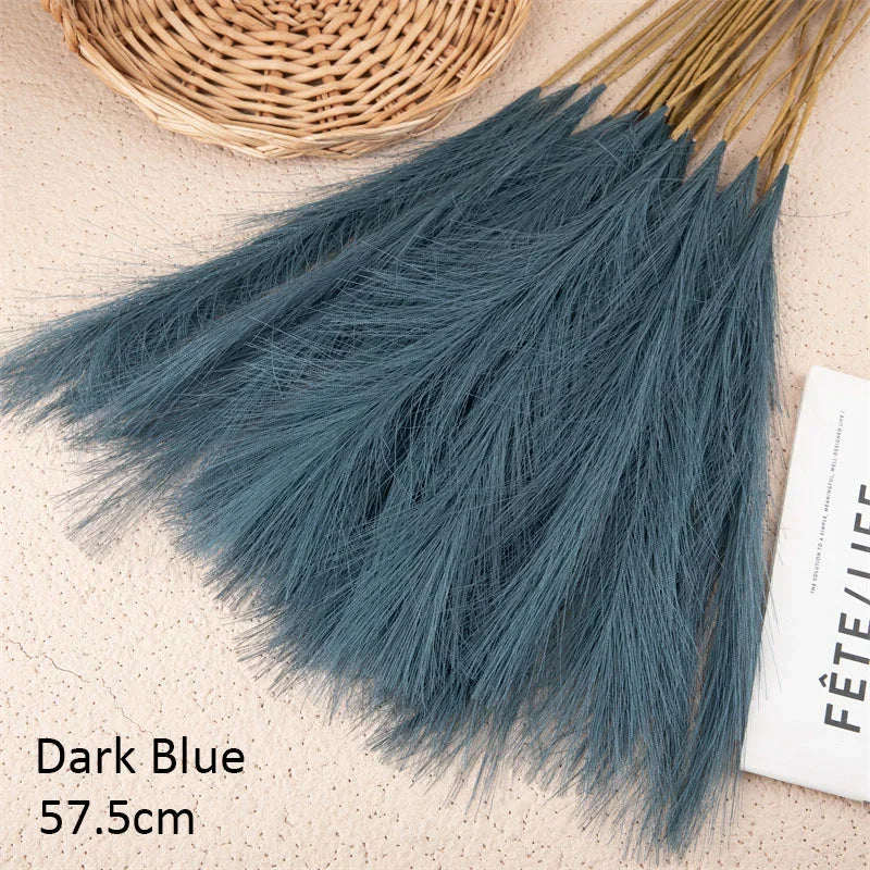 10PCS Artificial Pampas Grass Bouquet Bulk – Silk Reed Grass Stems for Boho Wedding