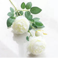 3 Head Artificial Peony & Rose Bouquet – Pink White Silk