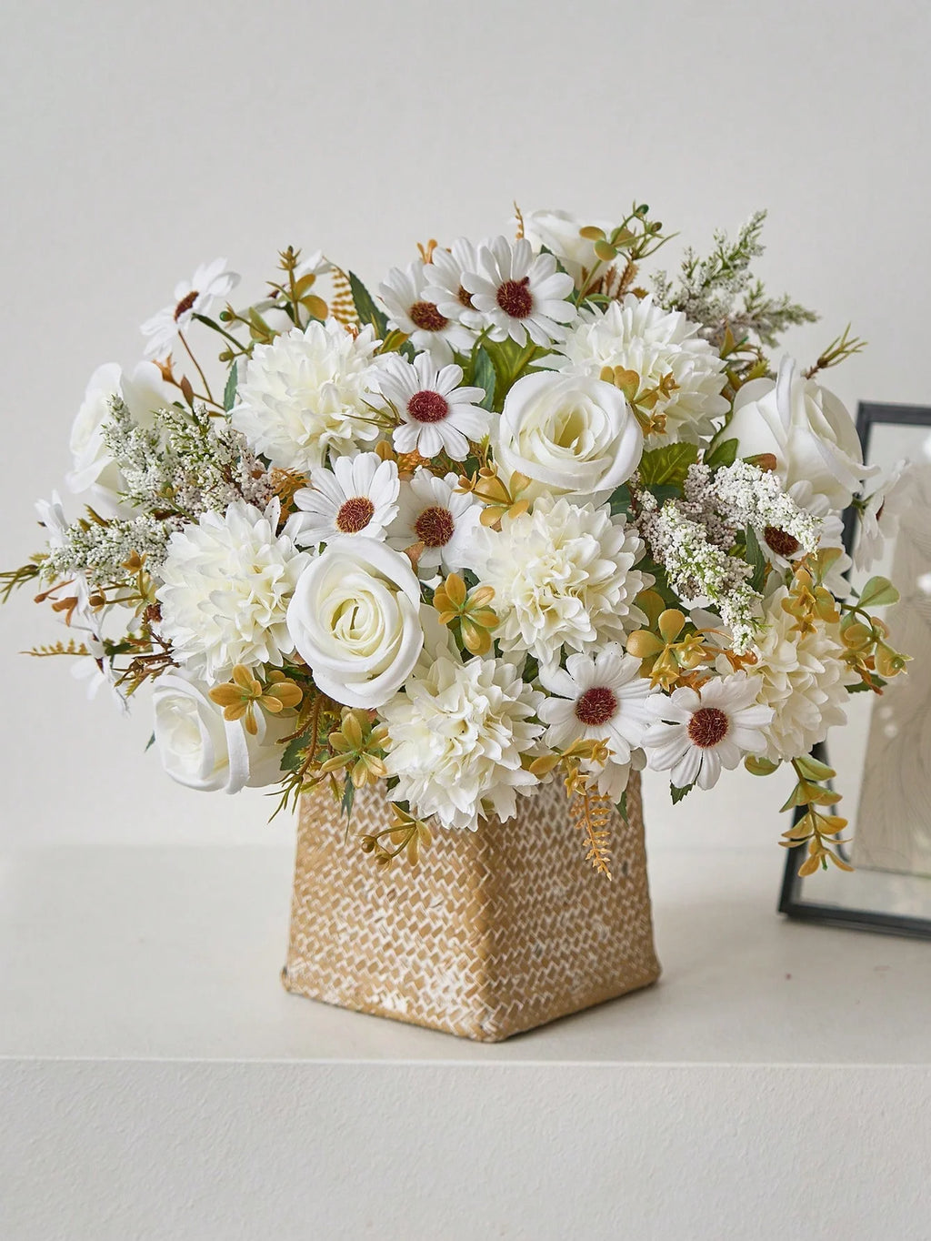 Artificial Rose & Daisy Bouquet 1/3PCS – Silk Fake Flowers