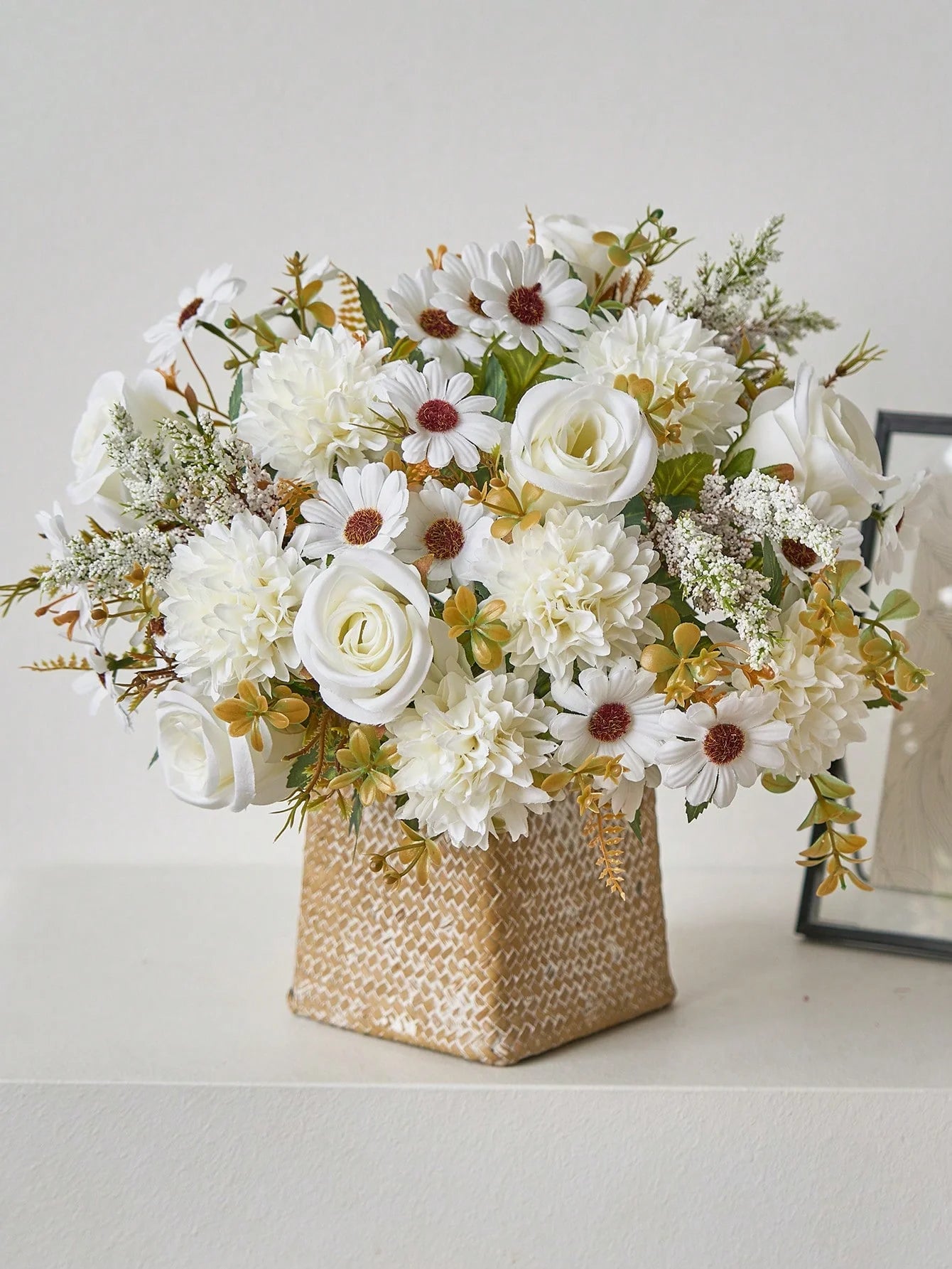Artificial Rose & Daisy Bouquet 1/3PCS – Silk Fake Flowers