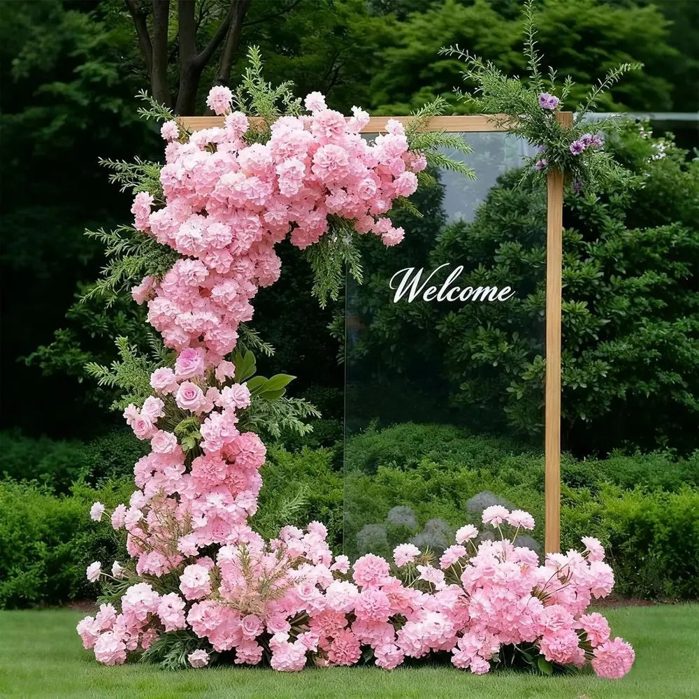 100PCS Pink Artificial Hydrangea Flowers with Stems – Bulk Faux Hydrangea for Wedding Centerpieces, Garden Decor, Home Floral Arrangements, DIY Event Decorations