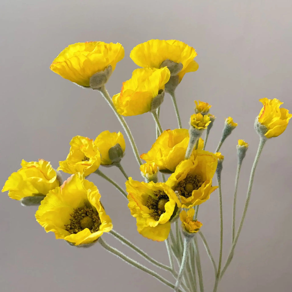 Artificial Poppy Stems – 65cm Long Faux Flowers for Wedding, DIY Decor