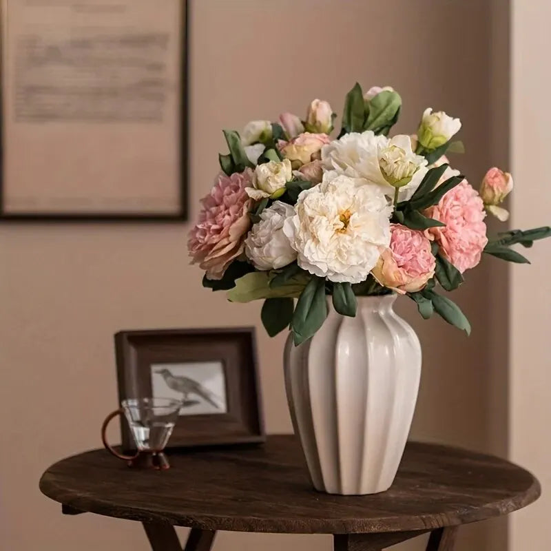Artificial Peony Simulation Flowers | Realistic Faux Peony Heads for Home Décor, Living Room Styling, Dining Table Arrangements & Celebrations