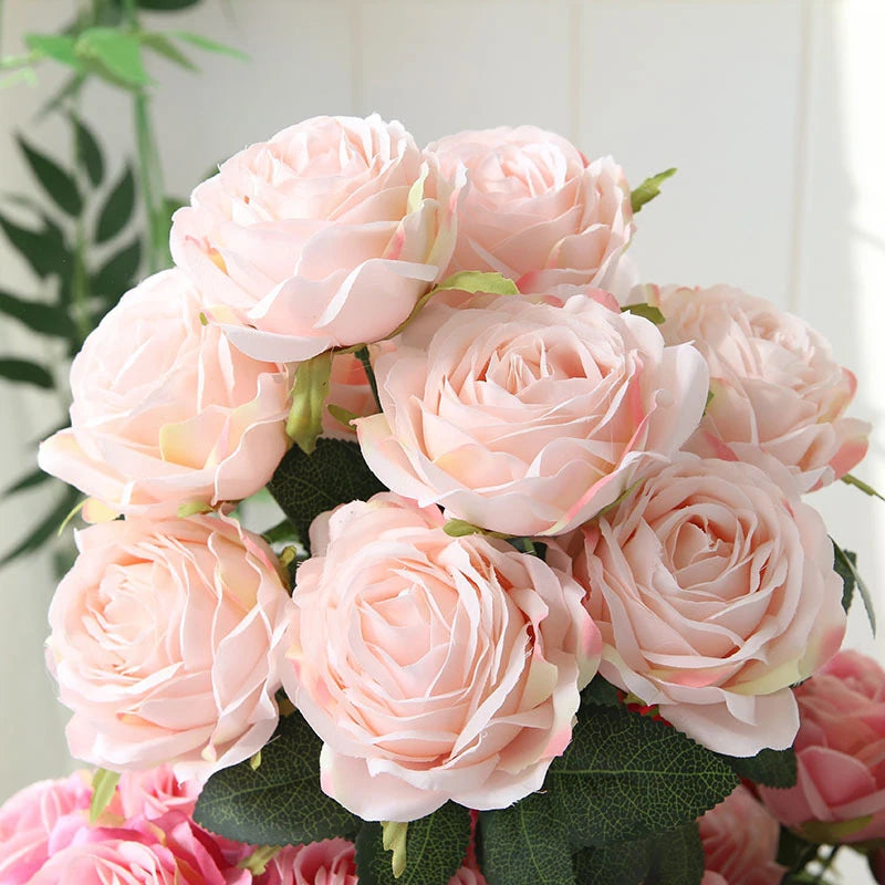 10 Heads Artificial Silk Rose Bouquet – Realistic Faux Roses for Wedding Centerpieces, Party Decor, Home & Garden Floral Arrangement, Valentine’s Day Gift