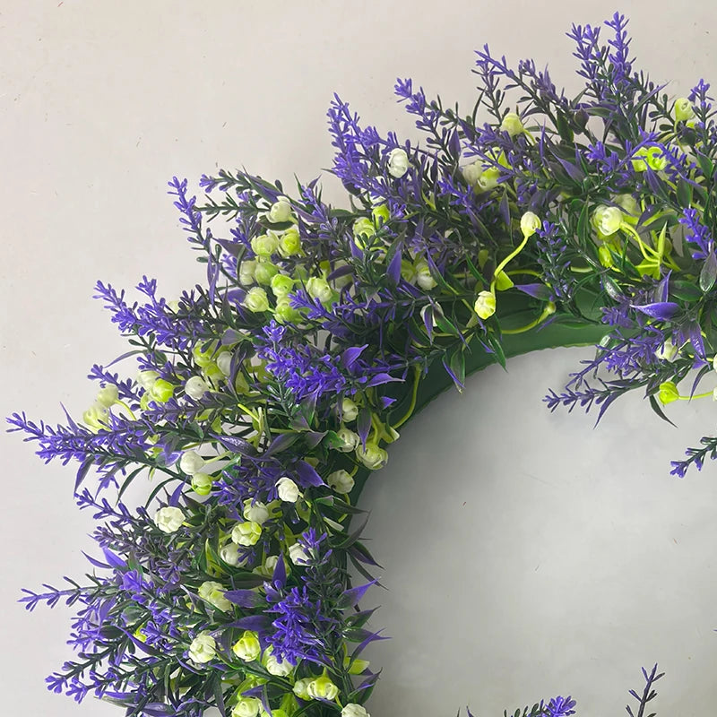 Artificial Lavender Wreath Set – Hanging Lavender Wreaths for Indoor/Outdoor