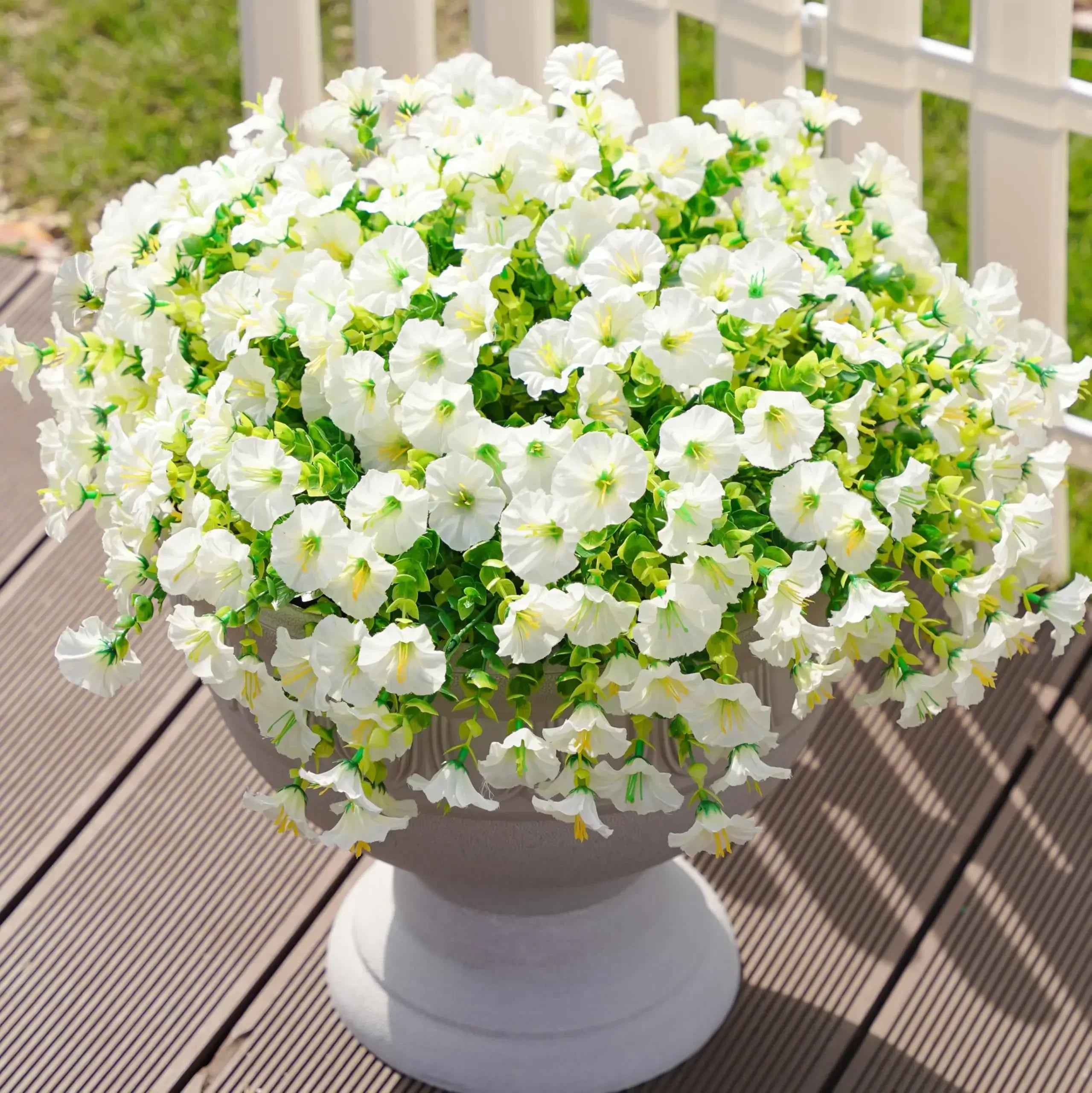 4 Bundles Artificial Morning Glory Flowers – UV Resistant Outdoor