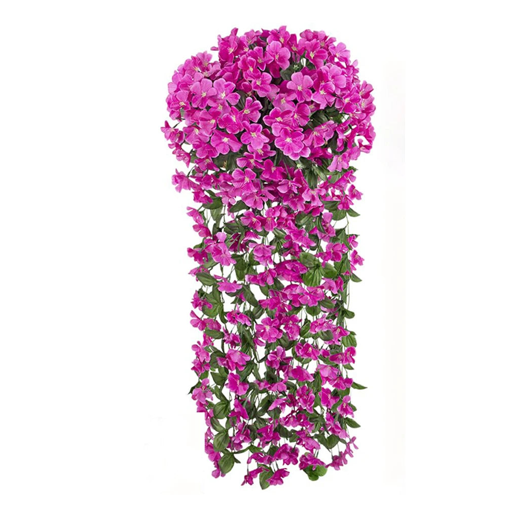 Artificial Violet Ivy Hanging Flower Garland – Faux Plastic Vine for Wedding Arch Decor, Party Backdrop, Home, Garden & Outdoor Decoration
