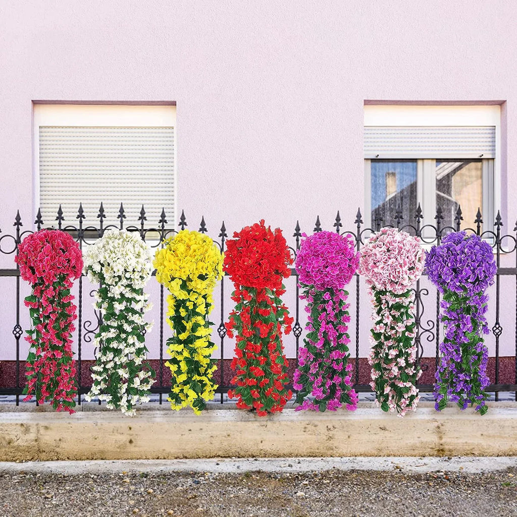 Artificial Violet Ivy Hanging Flower Garland – Faux Plastic Vine for Wedding Arch Decor, Party Backdrop, Home, Garden & Outdoor Decoration