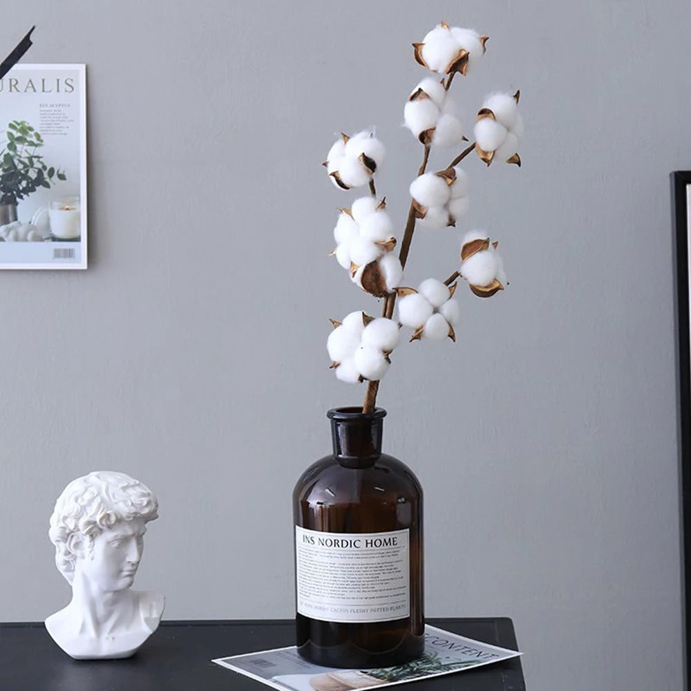 Artificial Cotton Floral Spray – Faux Spring Bouquet