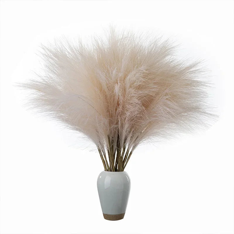 10PCS Artificial Pampas Grass Bouquet Bulk – Silk Reed Grass Stems for Boho Wedding