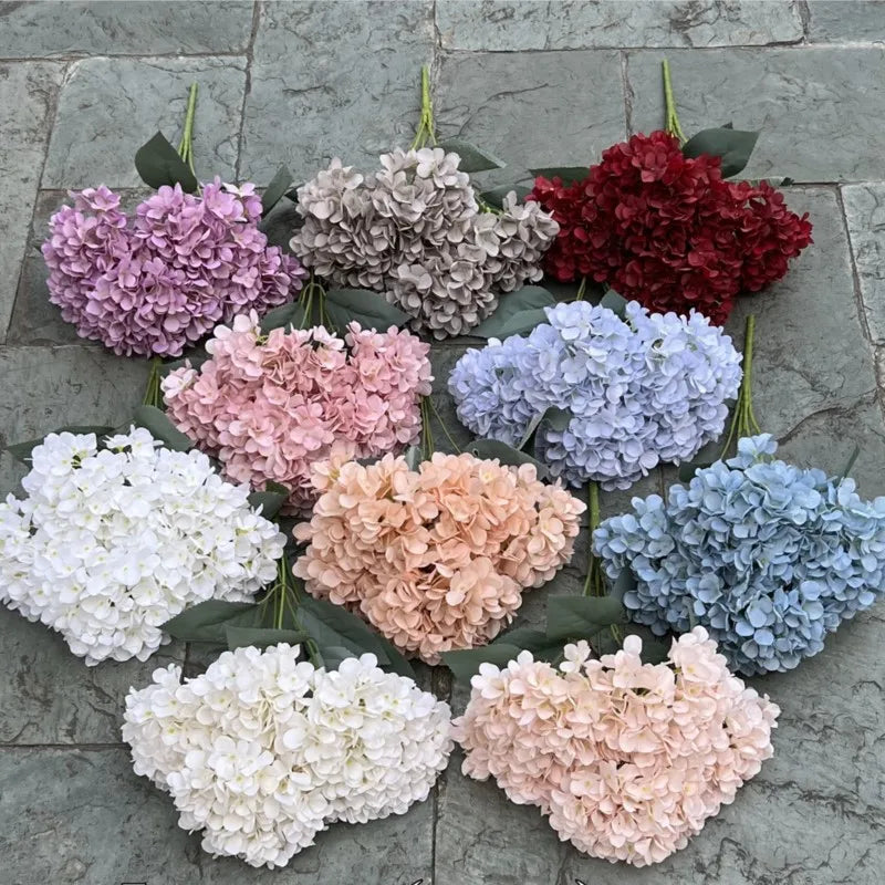 Artificial Hydrangea Bouquet – 5 Heads Silk Flowers