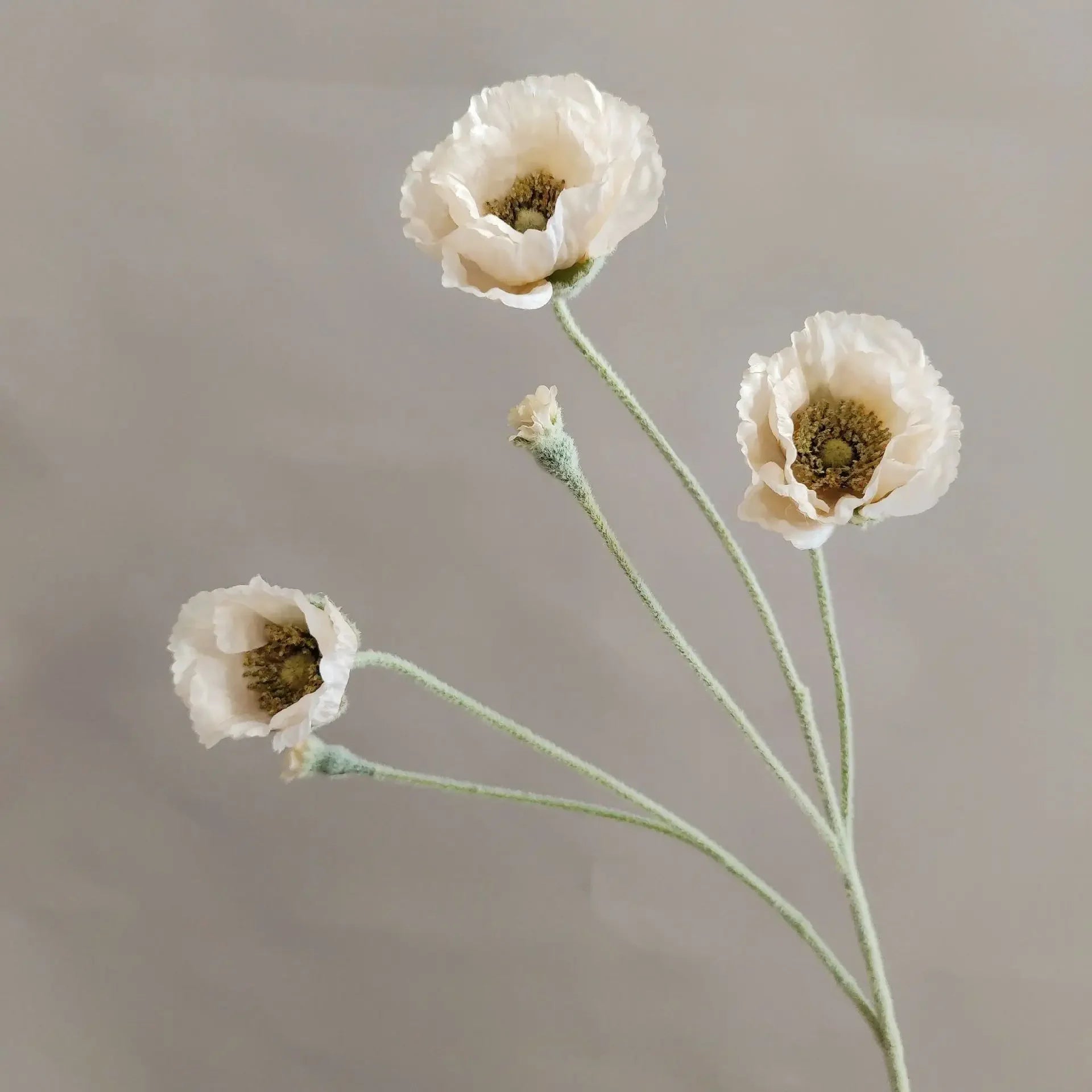 Artificial Poppy Stems – 65cm Long Faux Flowers for Wedding, DIY Decor