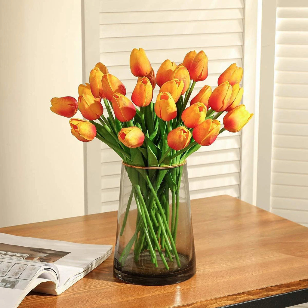 Real Touch Artificial Tulip Flowers Bulk (10/30pcs) – Premium Latex Faux Tulips