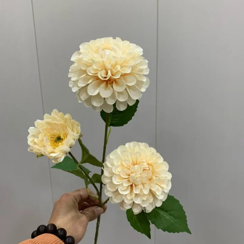 Lifelike Artificial Hydrangea Flowers Bulk – 3-Head Silk Hydrangea Branch
