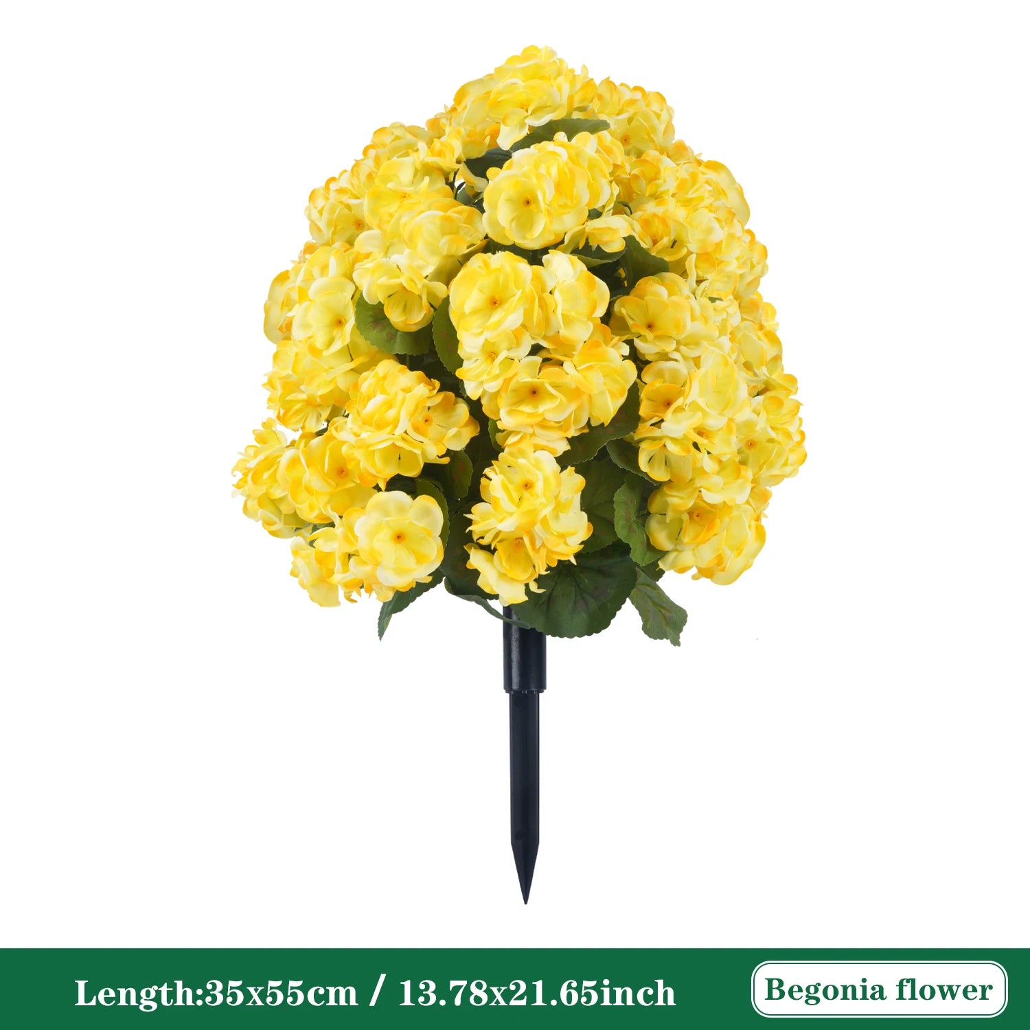 Artificial Begonia Flowers Bulk – Faux Bush Spikes for Outdoor Planters
