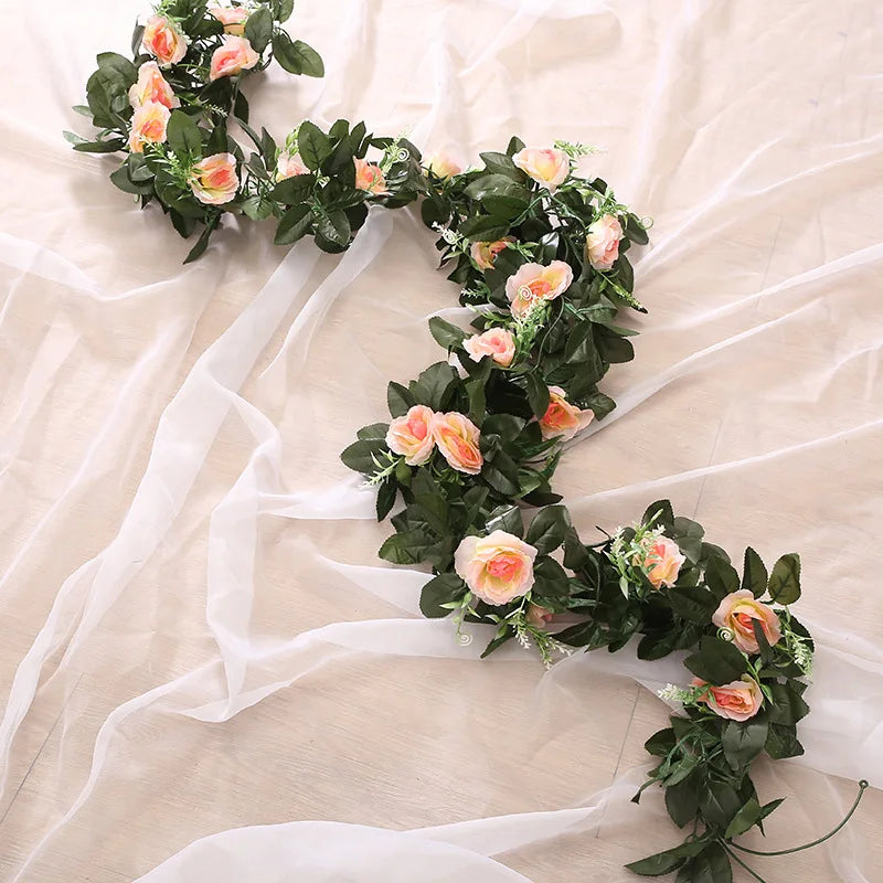 Artificial Rose Vine Silk Garland
