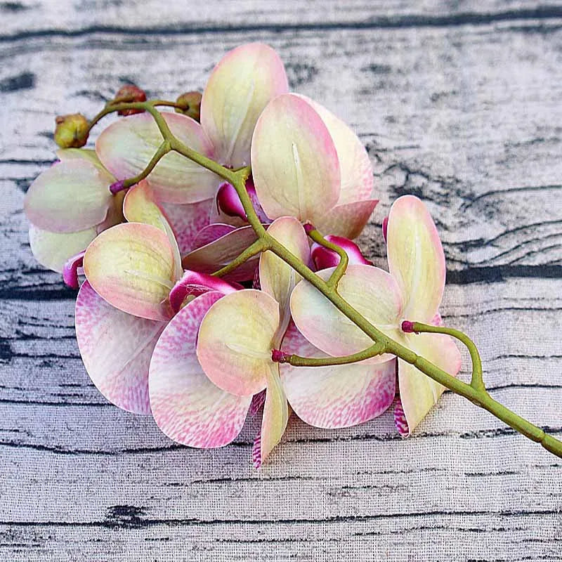 6 Head Silk Faux Butterfly Orchid Flowers