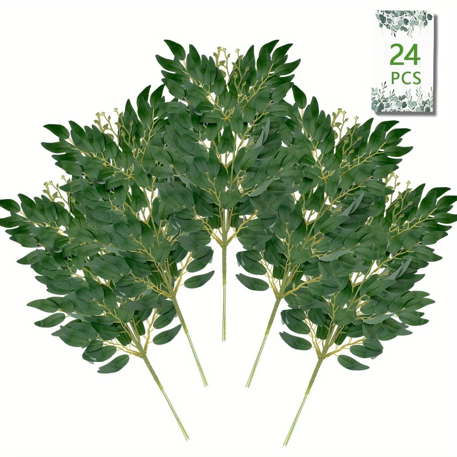 Artificial Italian Ruscus Greenery Stems Bulk – Realistic Faux Silk Leaf Vines