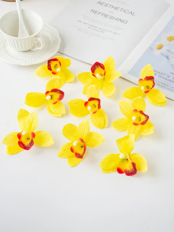 Artificial Orchid Flower Heads (50/100pcs) – Silk