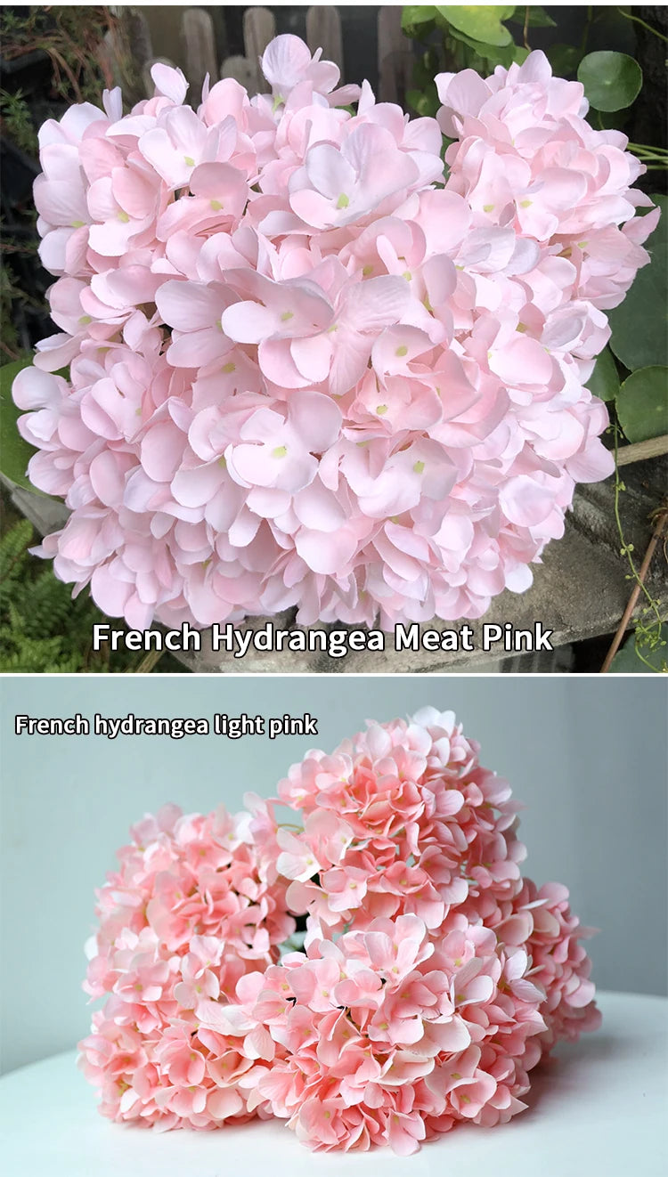 Artificial Hydrangea Bouquet – 5 Heads Silk Flowers