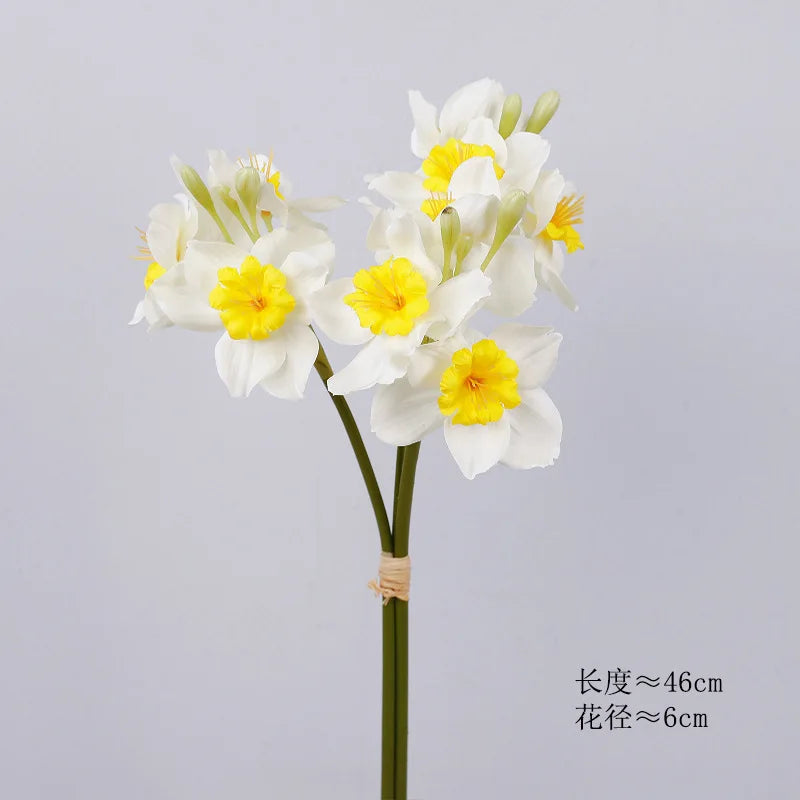 Bulk Artificial Daffodil Flower Bouquet – 3pcs Silk Daffodil