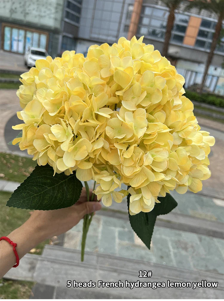 Artificial Hydrangea Bouquet – 5 Heads Silk Flowers