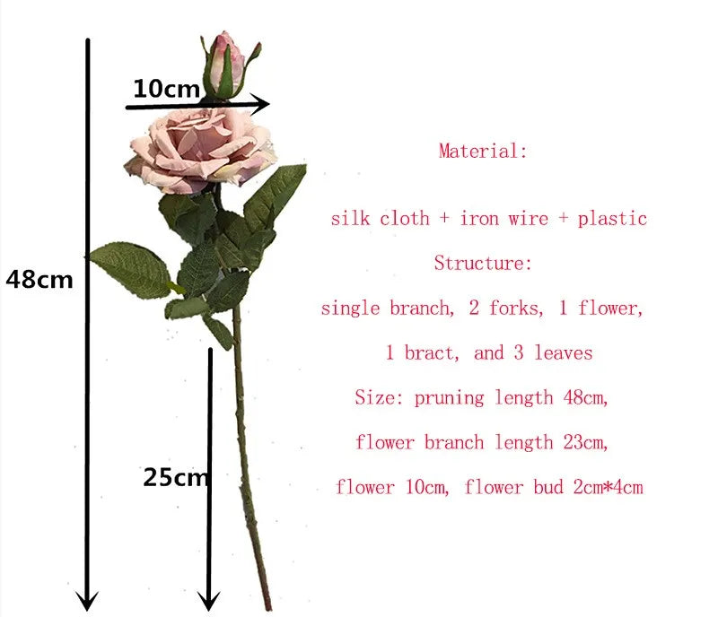Bulk Artificial Big Silk Rose Stem
