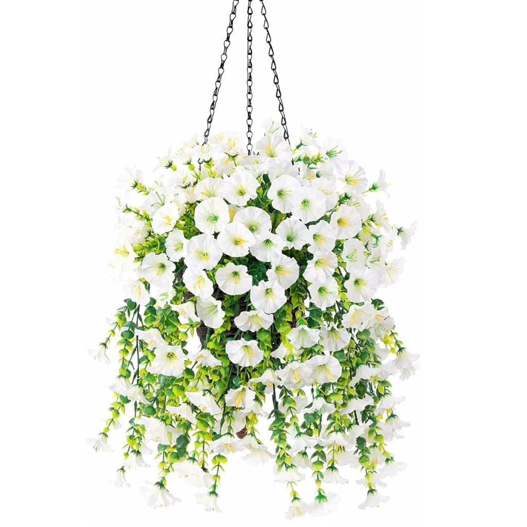 Artificial Hanging Flowers & Plants – UV Resistant Mixed Color Faux Flower Garland for Easter 2025, Wedding Decor, Home, Room & Outdoor Decoration