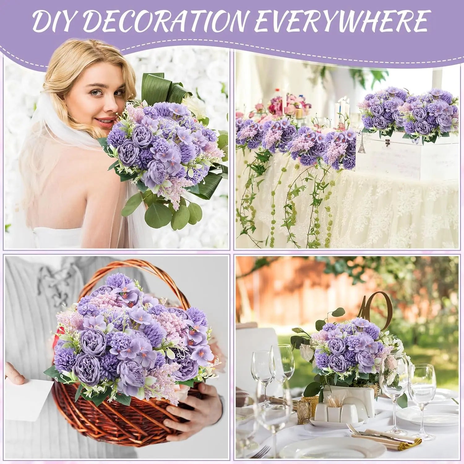 Artificial Peony Bouquet Bulk – Simulated Faux Peony Flower
