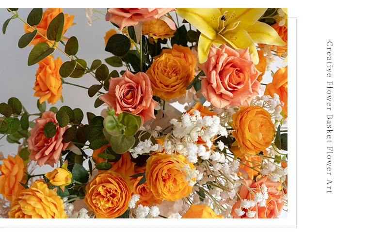 Colorful Rose Wildflower Wedding Arch Backdrop Bulk – Silk Floral Row 160–200cm